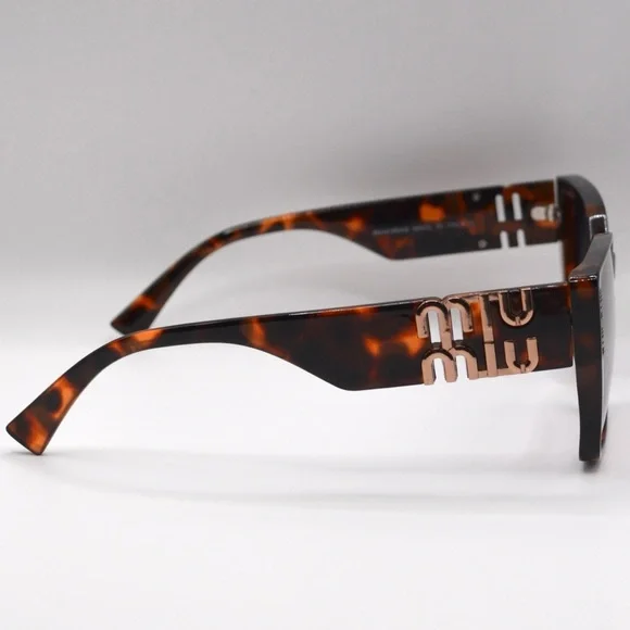 MIU MIU Women’s Polarized Sunglasses | Tortoise Brown | Grey Purple Lens | New - Picture 10 of 16